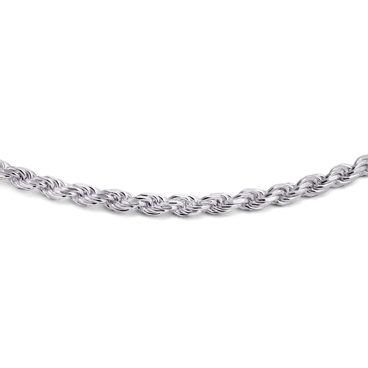 Simple Plain Twist Rope Chain Bracelet .925 Sterling Silver 40 Gauge