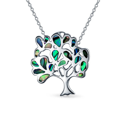 Family Tree Life Celtic Pendant Abalone Tree Necklace Sterling Silver