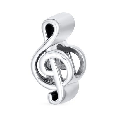 Sterling Silver G Clef Musician Charm Bead for European Bracelets