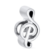 Set of 2 Sterling Silver G Clef Musician Charm Bead for European Bracelets