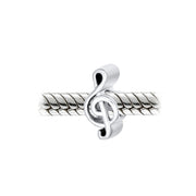 Set of 2 Sterling Silver G Clef Musician Charm Bead for European Bracelets