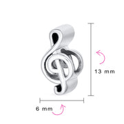 Set of 2 Sterling Silver G Clef Musician Charm Bead for European Bracelets