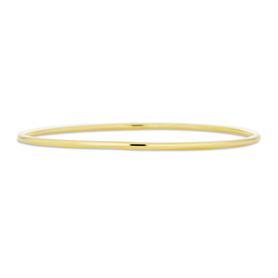 Simple Thin Stacking Bangle Bracelet, Smooth 18K Yellow Gold Plated, 2MM Round