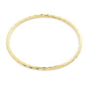 Set of 3 Simple Thin Twist Stacking Bangle Round Yellow Gold Plated 2.5MM