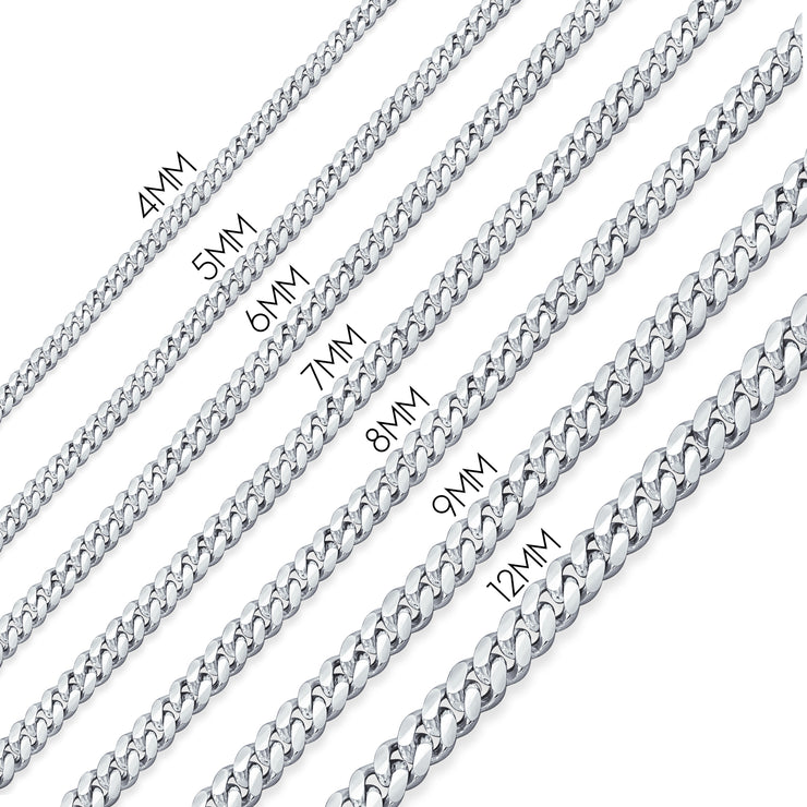 Men's Solid Sterling Silver 7MM Mariner Chain Necklace Unisex 24 Inch Made in Italy