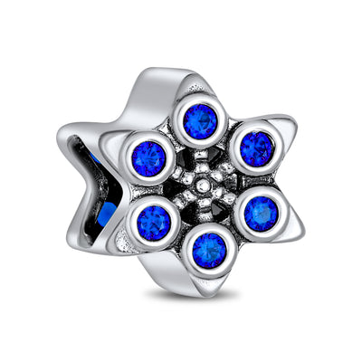 Blue CZ Snowflake