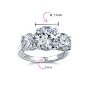 3CTW AAA CZ Round Solitaire Promise Engagement Ring Sterling Silver