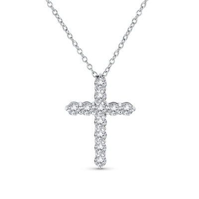 Bridal Necklace Minimalist Sterling Silver Cross Pendant with Cubic Zirconia