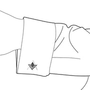 Set of 2 Freemasons Compass Symbol Shirt Cufflink Black Enamel Gold Plated