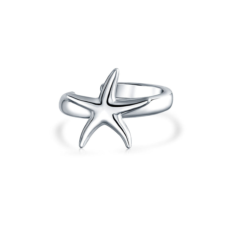 Starfish Cartilage Ear Cuffs Clip Wrap Helix Earrings Sterling Silver