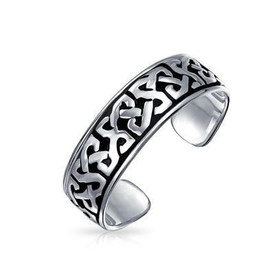 Celtic Trinity Band Toe Ring in Oxidized Sterling Silver Pinky Midi Band