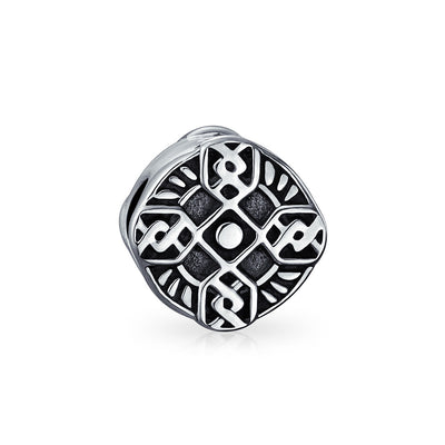 Religious Celtic Irish Trinity Cross Charm Bead .925 Sterling Silver