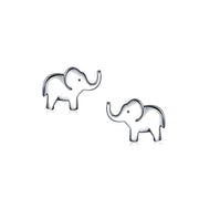 Lover Good Luck Wise Elephant Stud Earrings .925 Sterling Silver