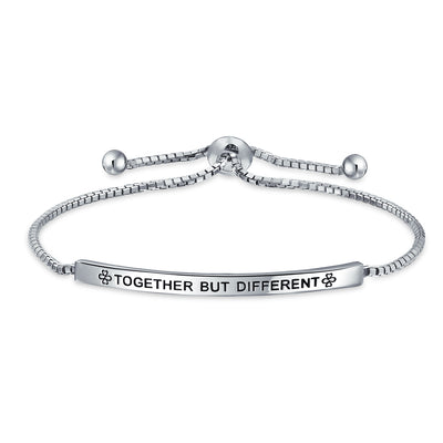 Ayllu BFF Together But Different Bolo Bracelet Mantra Sterling Silver