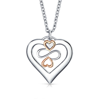 Ayllu Love Luck Unity BFF Open Heart Charm Pendant .925 Silver Two Tone