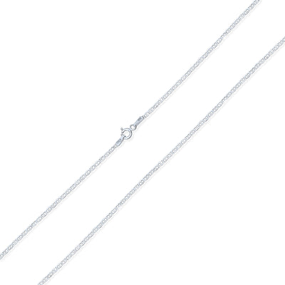 Thin Flat Mariner Anchor Chain 2MM Necklace Sterling Silver Italian