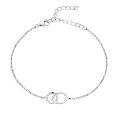 Best Friends Interlocking Rings Circle Bracelet .925Sterling Silver