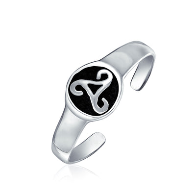 Celtic Trinity Knot Toe Ring Oxidized Sterling Silver Pinky Midi Design