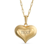 Message Simple ABC Heart Shape Initial Pendant Necklace 18K Gold Plated A-Z Letters