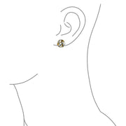 Twisted Cable Edge Knot Clip On Earring 2 Tone Black Gold Plated