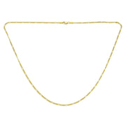 Unisex Thin 1.8MM Solid Yellow 14K Gold Figaro Chain Necklace 16-24"