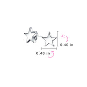 Set of 2 Patriotic Celestial Rock Star Stud Earrings Black Plated Steel 10MM
