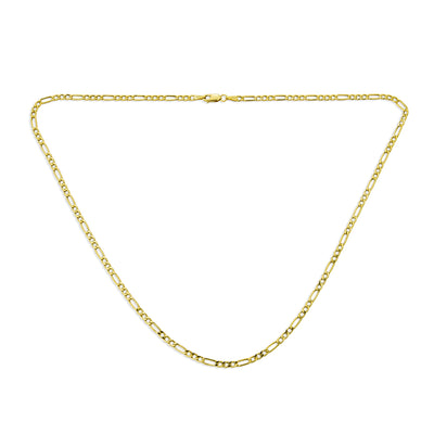 Unisex Thin 2MM Solid Yellow 10K Gold Figaro Chain Necklace 16-24"