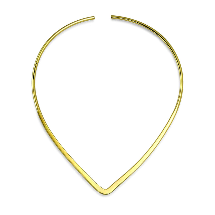 Slider Choker V Collar Necklace Flat Gold Plated Add Your Pendant