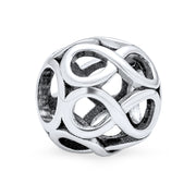 Set of 2 Couples Kissing Lovers & Valentine Heart Knot Spacer Charm Bead Silver