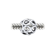 Set of 2 Couples Kissing Lovers & Valentine Heart Knot Spacer Charm Bead Silver