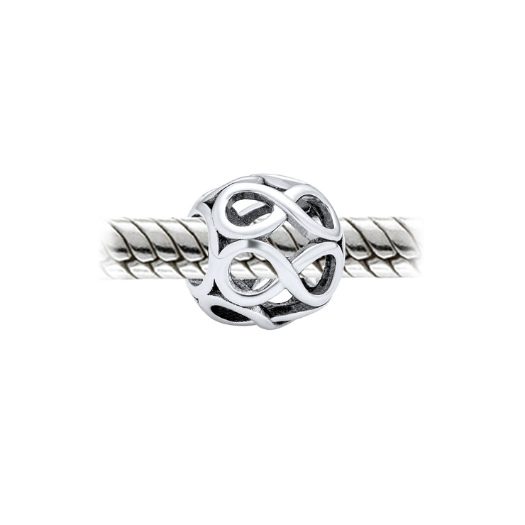 Set of 2 Couples Kissing Lovers & Valentine Heart Knot Spacer Charm Bead Silver