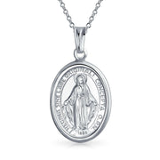 Lady of Guadalupe Holy Virgin Mary Medal Necklace Pendant .925 Silver