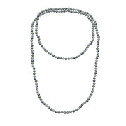 Hand Knotted 62" Multicolor Simulated Pearl Strand Necklace Triple Wrap Style