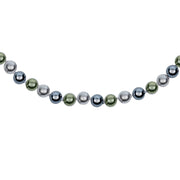 Hand Knotted 62" Multicolor Simulated Pearl Strand Necklace Triple Wrap Style